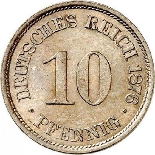 Аверс монеты - 10 пфеннигов 1876 года J "Тип 1873-1889" - цена  монеты - Германия, Германская Империя