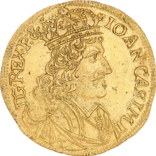 Anverso Ducado 1655 IT SCH "Retrato con corona" - valor de la moneda de oro - Polonia, Juan II Casimiro