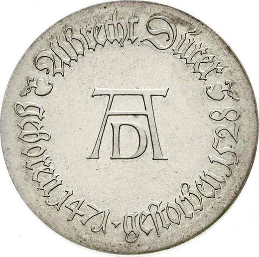 Аверс монеты - 10 марок 1971 года "Альбрехт Дюрер" Гурт гладкий - цена серебряной монеты - Германия, ГДР