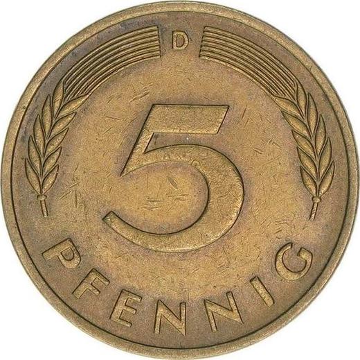Awers monety - 5 fenigów 1975 D - cena  monety - Niemcy, RFN