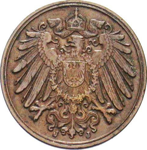 Реверс монеты - 1 пфенниг 1914 года J "Тип 1890-1916" - цена  монеты - Германия, Германская Империя
