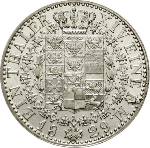 Rewers monety - Talar 1829 A - cena srebrnej monety - Prusy, Fryderyk Wilhelm III