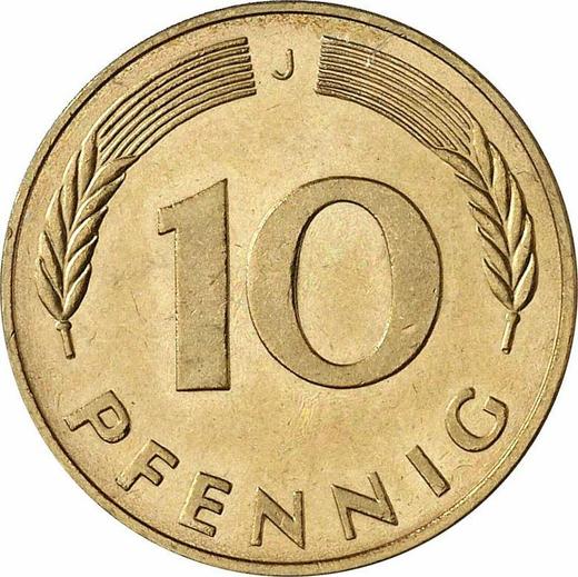 Anverso 10 Pfennige 1977 J - valor de la moneda  - Alemania, RFA