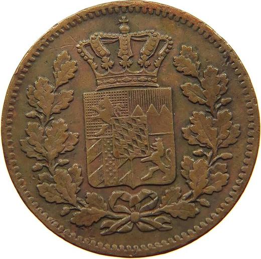 Аверс монеты - 2 пфеннига 1870 года - цена  монеты - Бавария, Людвиг II