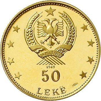 Rewers monety - 50 leków 1969 "Gjirokastёr" - cena złotej monety - Albania, Republika Ludowa