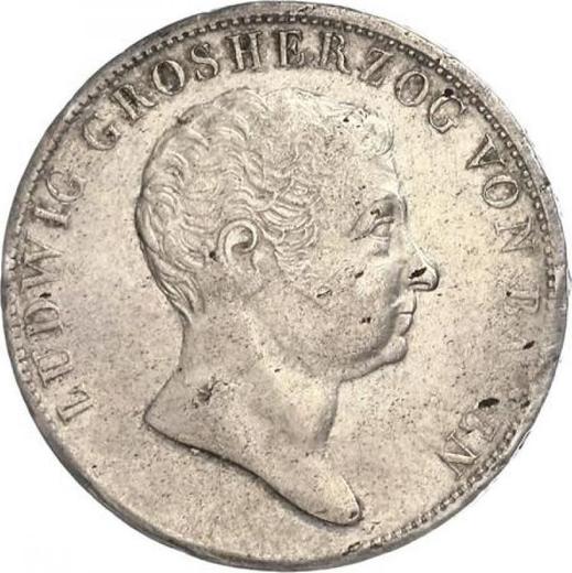 Аверс монеты - 1 гульден 1822 года - цена серебряной монеты - Баден, Людвиг I