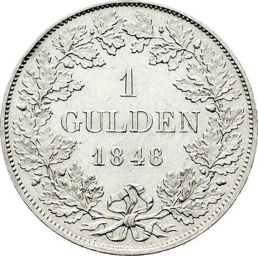 Reverso 1 florín 1848 - valor de la moneda de plata - Wurtemberg, Guillermo I