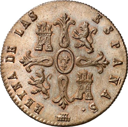 Reverso 8 maravedíes 1850 "Valor nominal sobre el reverso" - valor de la moneda  - España, Isabel II