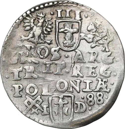 Reverso Trojak (3 groszy) 1588 ID "Casa de moneda de Poznan" - valor de la moneda de plata - Polonia, Segismundo III