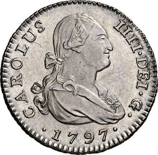 Awers monety - 1 real 1797 M MF - cena srebrnej monety - Hiszpania, Karol IV