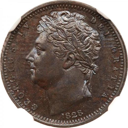 Аверс монеты - 1/2 фартинга 1828 года - цена  монеты - Великобритания, Георг IV