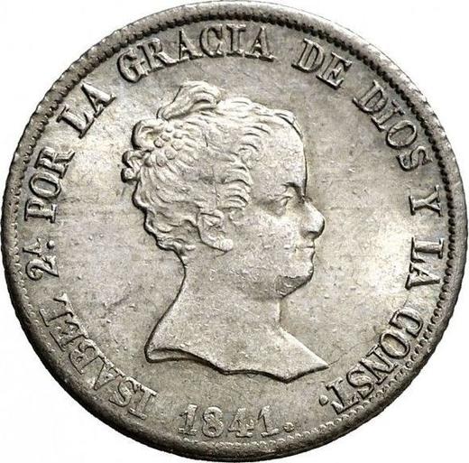 Аверс монеты - 4 реала 1841 года M CL - цена серебряной монеты - Испания, Изабелла II