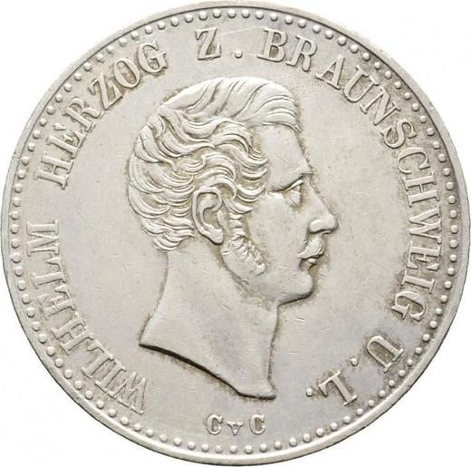 Аверс монеты - Талер 1840 года CvC - цена серебряной монеты - Брауншвейг-Вольфенбюттель, Вильгельм