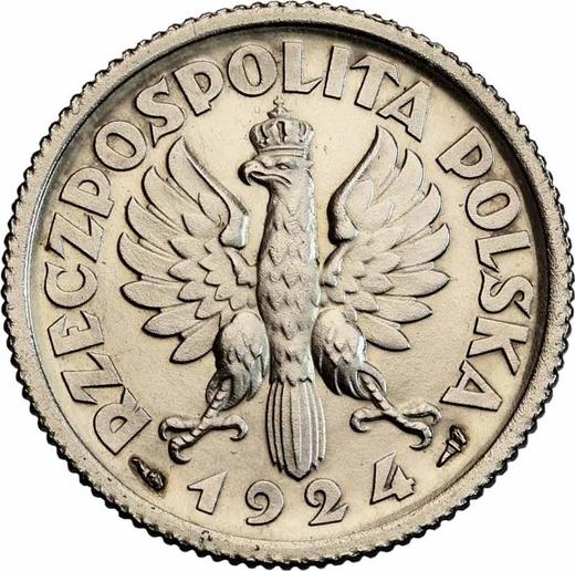 Аверс монеты - Пробный 1 злотый 1924 года "Женщина с колосьями" ESSAI - цена серебряной монеты - Польша, II Республика