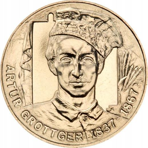 Rewers monety - 2 złote 2010 MW NR "Artur Grottger" - cena  monety - Polska, III RP po denominacji