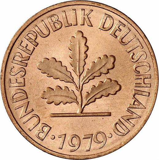 Реверс монеты - 2 пфеннига 1979 года G - цена  монеты - Германия, ФРГ