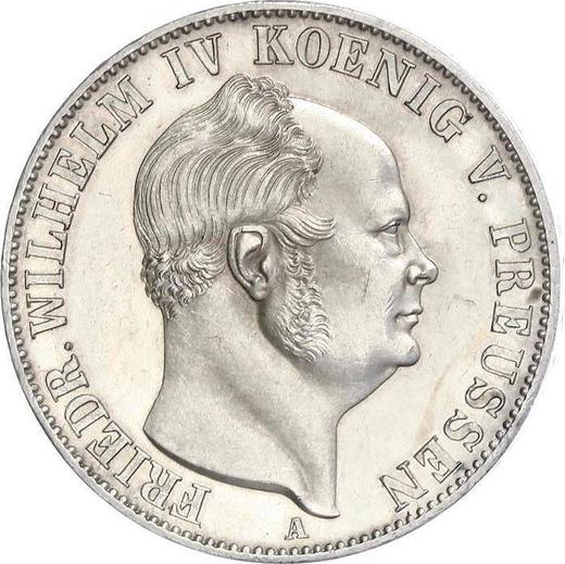 Аверс монеты - Талер 1854 года A "Горный" - цена серебряной монеты - Пруссия, Фридрих Вильгельм IV
