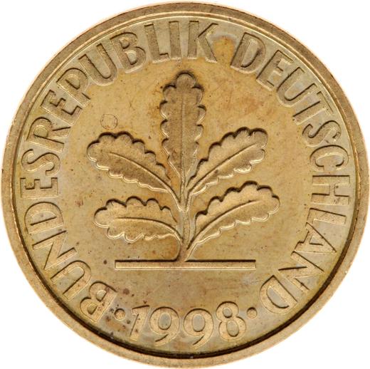 Реверс монеты - 10 пфеннигов 1988 года J - цена  монеты - Германия, ФРГ