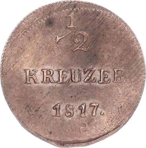 Reverso Medio kreuzer 1817 "Tipo 1809-1817" - valor de la moneda  - Hesse-Darmstadt, Luis I