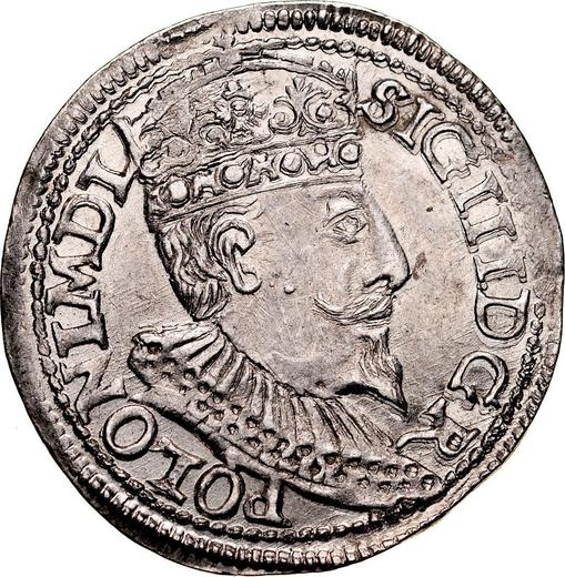 Anverso Trojak (3 groszy) 1597 IF "Casa de moneda de Olkusz" - valor de la moneda de plata - Polonia, Segismundo III
