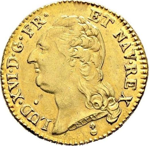 Аверс монеты - Луидор 1786 года AA Мец - цена золотой монеты - Франция, Людовик XVI