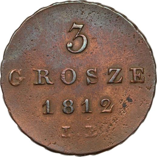 Реверс монеты - 3 гроша 1812 года IB - цена  монеты - Польша, Варшавское герцогство