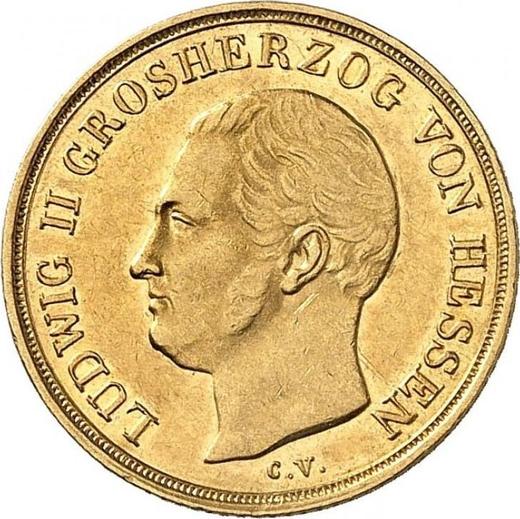 Anverso 5 florines 1840 C.V.  H.R. - valor de la moneda de oro - Hesse-Darmstadt, Luis II