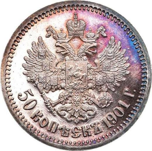 Rewers monety - 50 kopiejek 1901 (ФЗ) - cena srebrnej monety - Rosja, Mikołaj II