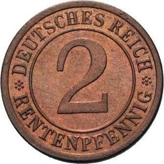 Аверс монеты - 2 рентенпфеннига 1923 года A - цена  монеты - Германия, Bеймарская республика