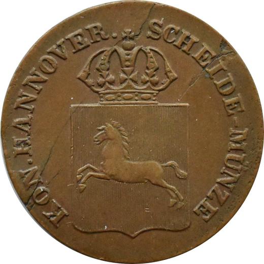 Obverse 1 Pfennig 1837 A -  Coin Value - Hanover, William IV