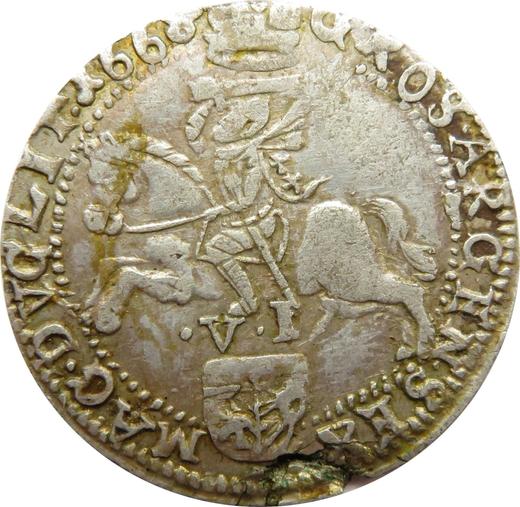 Reverso Szostak (6 groszy) 1668 TLB "Lituania" - valor de la moneda de plata - Polonia, Juan II Casimiro