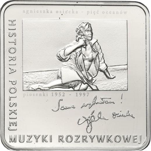 Reverso 10 eslotis 2013 MW "Agnieszka Osiecka" Klippe - valor de la moneda de plata - Polonia, República moderna