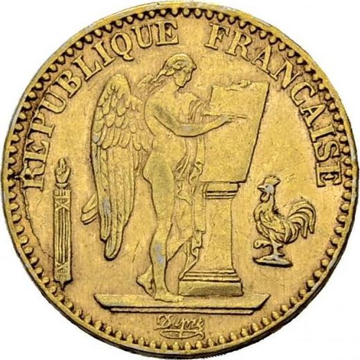 Аверс монеты - 20 франков 1878 года A "Тип 1871-1898" Париж Платина - цена платиновой монеты - Франция, Третья республика