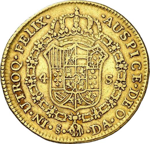 Reverso 4 escudos 1781 So DA - valor de la moneda de oro - Chile, Carlos III