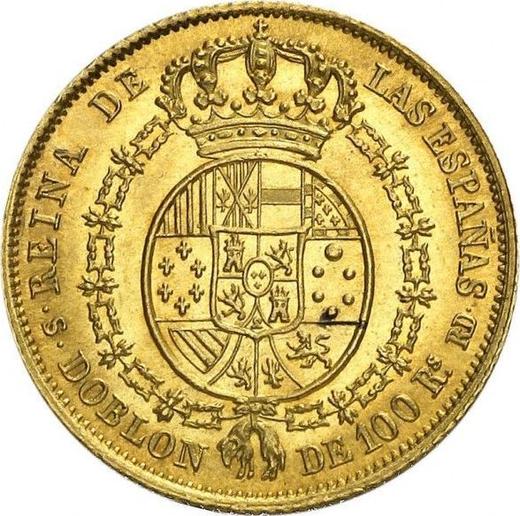 Reverso 100 reales 1850 S RD - valor de la moneda de oro - España, Isabel II