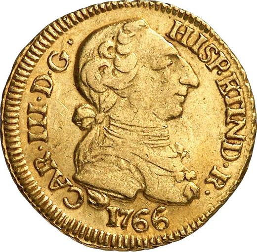 Awers monety - 1 escudo 1766 So V - cena złotej monety - Chile, Karol III