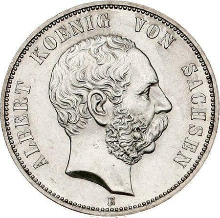 Anverso 5 marcos 1889 E "Sajonia" - valor de la moneda de plata - Alemania, Imperio alemán