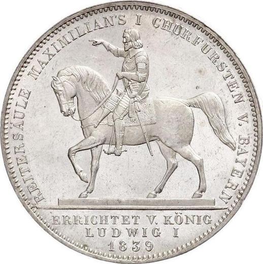 Реверс монеты - 2 талера 1839 года "Максимилиан I" - цена серебряной монеты - Бавария, Людвиг I