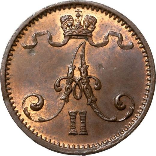 Аверс монеты - 1 пенни 1872 года - цена  монеты - Финляндия, Великое княжество