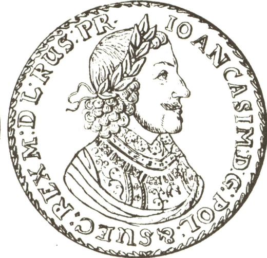Аверс монеты - Талер 1650 года CG - цена серебряной монеты - Польша, Ян II Казимир