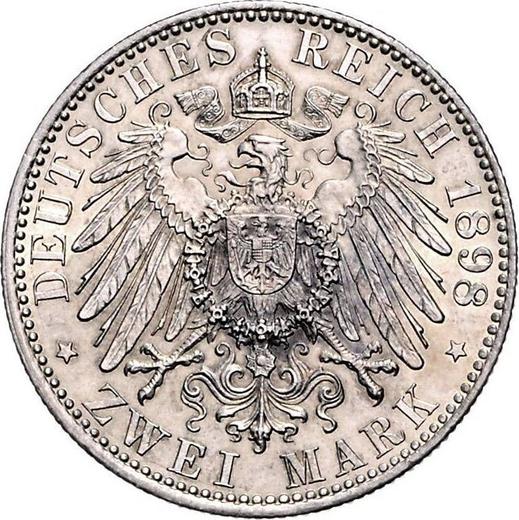 Реверс монеты - 2 марки 1898 года A "Саксен-Веймар-Эйзенах" - цена серебряной монеты - Германия, Германская Империя