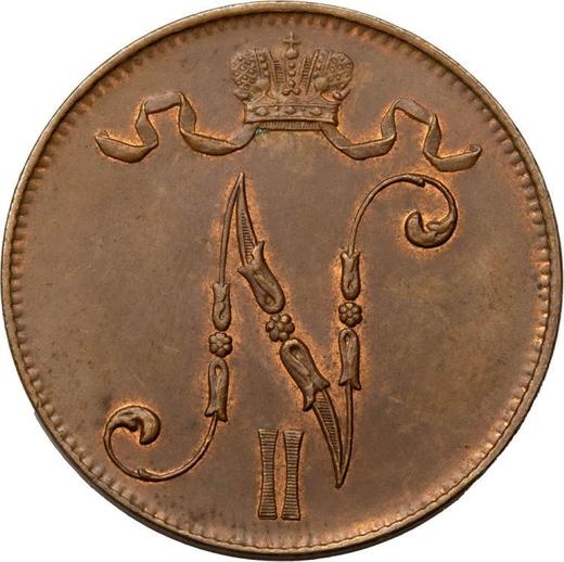 Аверс монеты - 5 пенни 1906 года - цена  монеты - Финляндия, Великое княжество