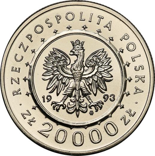 Аверс монеты - Пробные 20000 злотых 1993 года MW ET "Ланьцутский замок" Никель - цена  монеты - Польша, III Республика до деноминации