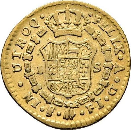 Reverse 1 Escudo 1817 So FJ - Gold Coin Value - Chile, Ferdinand VII