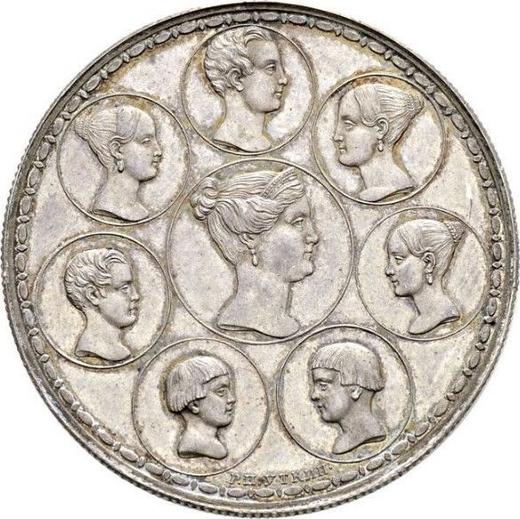 Reverso 1 1/2 rublo - 10 eslotis 1835 Р.П. УТКИНЪ "Familia" Retratos en marcos redondos - valor de la moneda de plata - Rusia, Nicolás I