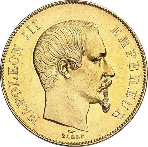 Аверс монеты - 50 франков 1856 года A "Тип 1855-1860" Париж - цена золотой монеты - Франция, Наполеон III