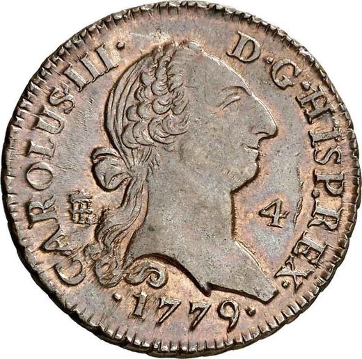 Anverso 4 maravedíes 1779 - valor de la moneda  - España, Carlos III