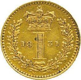 Revers 1 Penny 1831 "Maundy" Gold - Goldmünze Wert - Großbritannien, Wilhelm IV
