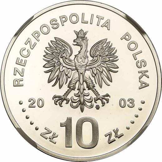 Anverso 10 eslotis 2003 MW ET "Stanisław Leszczyński" Retrato busto - valor de la moneda de plata - Polonia, República moderna
