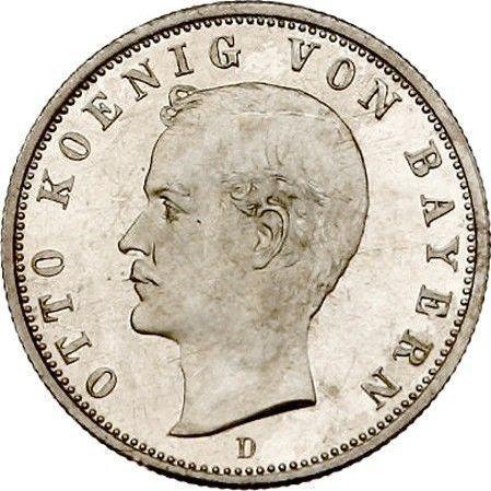 Аверс монеты - 2 марки 1901 года D "Бавария" - цена серебряной монеты - Германия, Германская Империя